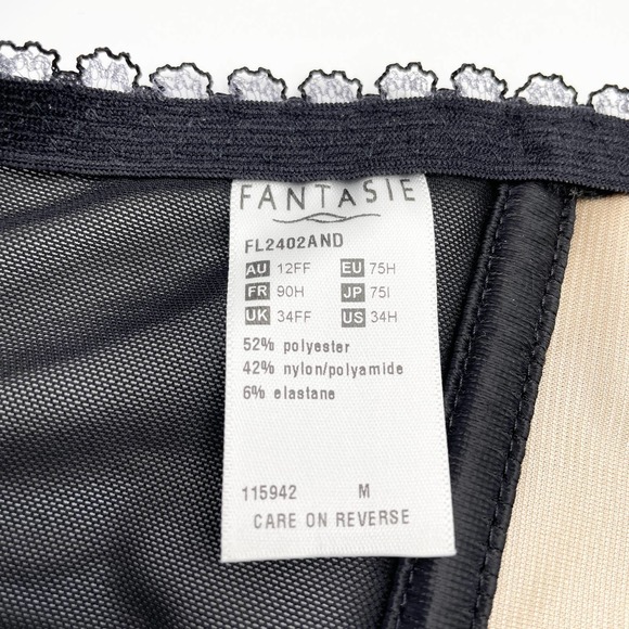 Fantasie Womens 34H Susanna Mesh Lace Side Support Underwire Bra Black FL-2402 - Picture 8 of 9